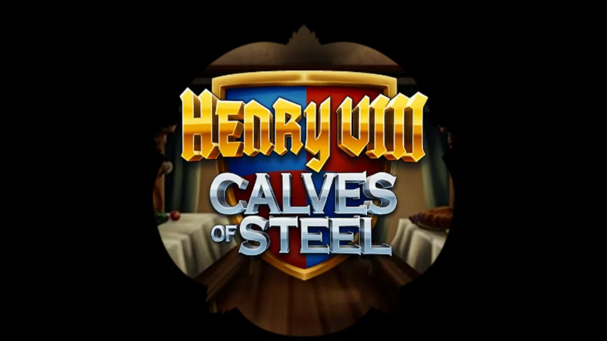 Henry 8th Calves of Steel سلاٹ گیم کا ایک منظر جس میں شاہی کردار جم میں ورزش کر رہے ہیں۔